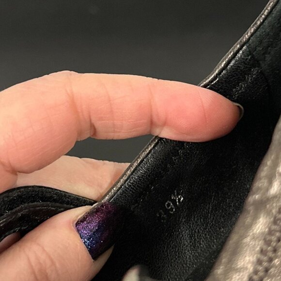 Prada Calzature Donna Mary Jane Heels Graphite Black Strappy Womens Size 39.5 - Picture 9 of 11